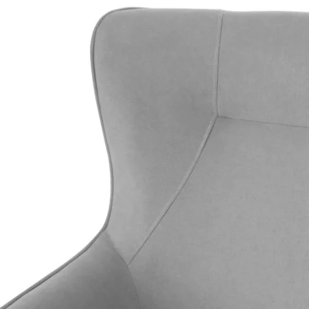 Butaca Tapizada Tela Color Gris Claro Patas Madera Natural Modelo Múnich - SomCasa (6)