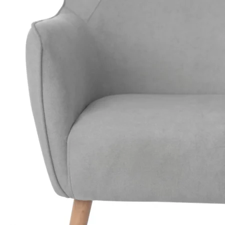 Butaca Tapizada Tela Color Gris Claro Patas Madera Natural Modelo Múnich - SomCasa (7)