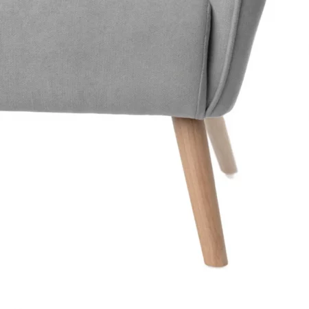 Butaca Tapizada Tela Color Gris Claro Patas Madera Natural Modelo Múnich - SomCasa (8)