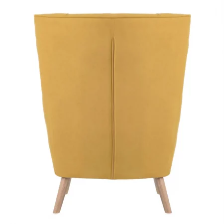 Butaca Tapizada Tela Color Mostaza Patas Madera Natural Mod. Munich 76'5x83x101 – Somcasa (5)