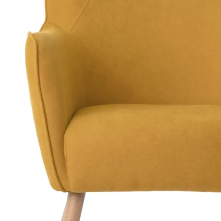 Butaca Tapizada Tela Color Mostaza Patas Madera Natural Mod. Munich 76'5x83x101 – Somcasa (7)