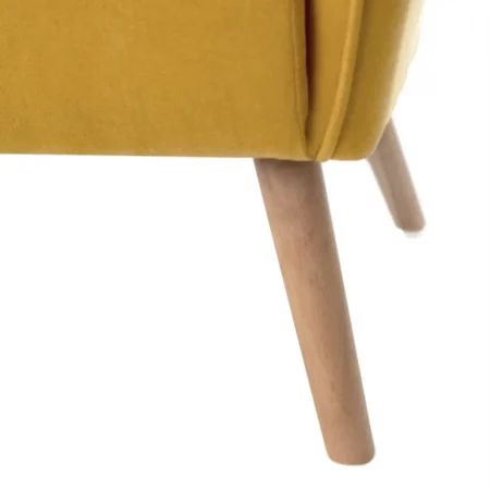 Butaca Tapizada Tela Color Mostaza Patas Madera Natural Mod. Munich 76'5x83x101 – Somcasa (8)