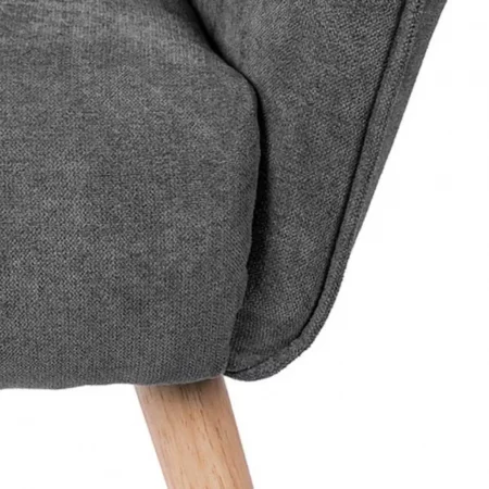 Butaca Tapizada Tela Gris Oscuro Patas Madera Natural Modelo Bruges - Somcasa (6)