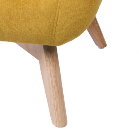 Butaca Tapizada Tela Mostaza Patas Madera Natural Modelo Lisboa - SomCasa (6)