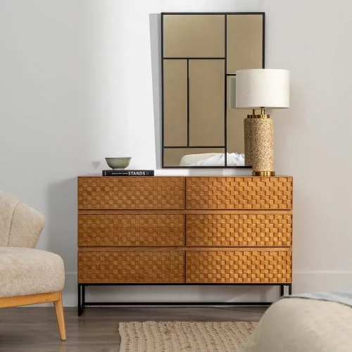 CÓMODA NATURAL DM-MADERA 118 X 42 X 77 CM-7