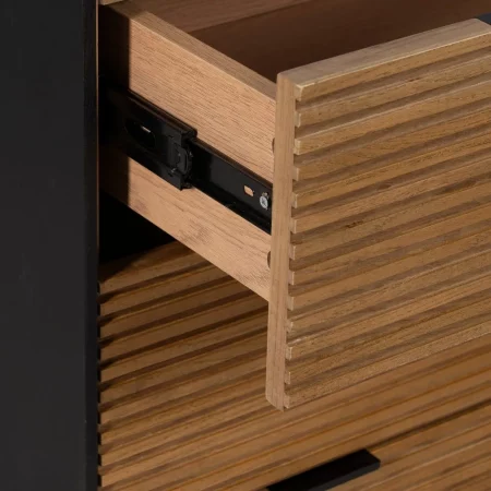 CÓMODA NEGRO-NATURAL DM-MADERA 104 X 40 X 81,50 CM-4