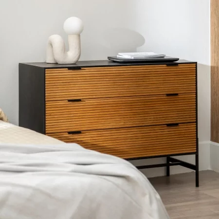 CÓMODA NEGRO-NATURAL DM-MADERA 104 X 40 X 81,50 CM-8