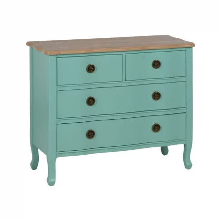 CÓMODA TURQUESA MADERA 93 X 38 X 78 CM-1