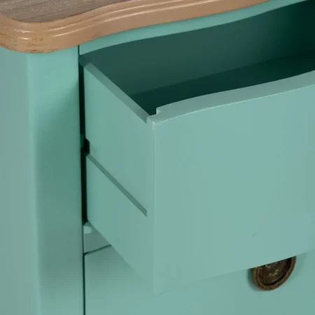 CÓMODA TURQUESA MADERA 93 X 38 X 78 CM-6