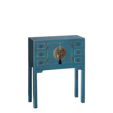 CONSOLA 2 PUERTAS Y 6 CAJONES AZUL DM 63 X 26 X 80 CM IXIA