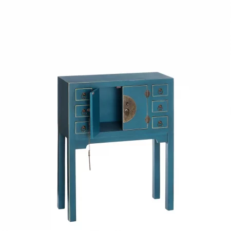CONSOLA 2 PUERTAS Y 6 CAJONES AZUL DM 63 X 26 X 80 CM IXIA1