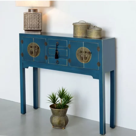 CONSOLA 4 PUERTAS Y 3 CAJONES AZUL DM 95 X 26 X 90 CM IXIA5