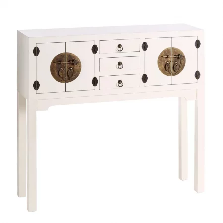 CONSOLA 4 PUERTAS Y 3 CAJONES BLANCO 95 X 26 X 90 CM IXIA