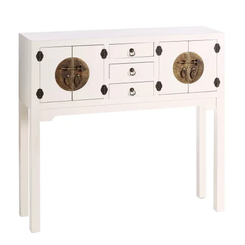 CONSOLA 4 PUERTAS Y 3 CAJONES BLANCO 95 X 26 X 90 CM IXIA