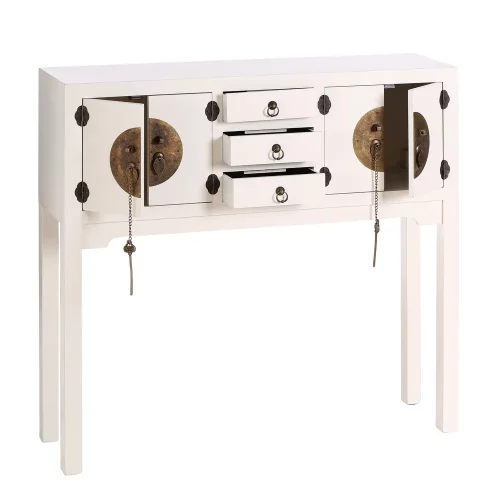 CONSOLA 4 PUERTAS Y 3 CAJONES BLANCO 95 X 26 X 90 CM IXIA1