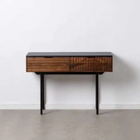 CONSOLA MARRÓN-NEGRO MADERA-HIERRO 110 X 40 X 76 CM-1