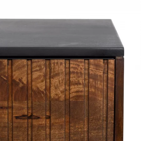 CONSOLA MARRÓN-NEGRO MADERA-HIERRO 110 X 40 X 76 CM-5