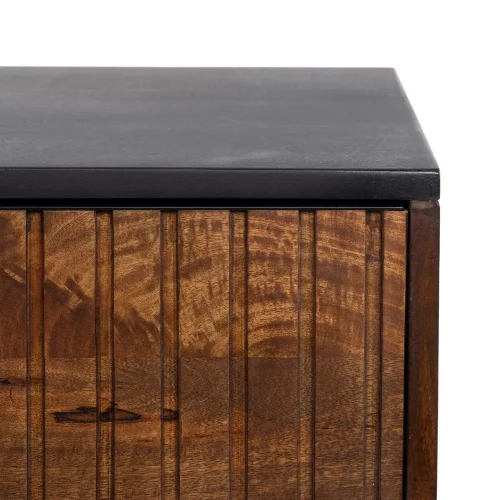 CONSOLA MARRÓN-NEGRO MADERA-HIERRO 110 X 40 X 76 CM-5