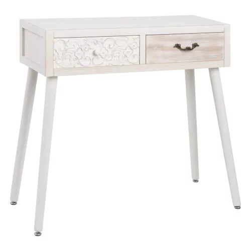 CONSOLA NATURAL-BLANCO MADERA DE ABETO 80 X 30 X 78 CM IXIA1