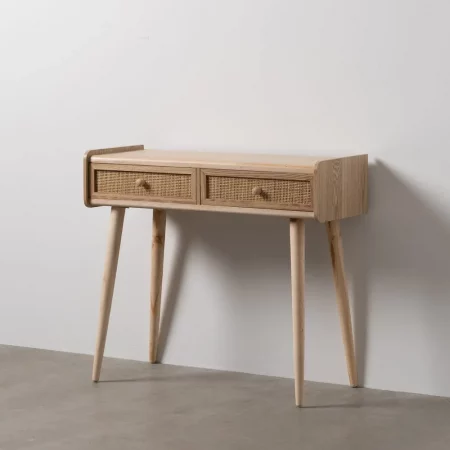 CONSOLA NATURAL MADERA PAULONIA-DM 90 X 35 X 78 CM-1