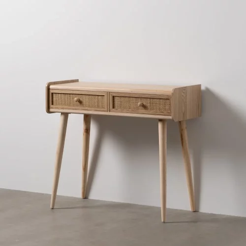 CONSOLA NATURAL MADERA PAULONIA-DM 90 X 35 X 78 CM-1