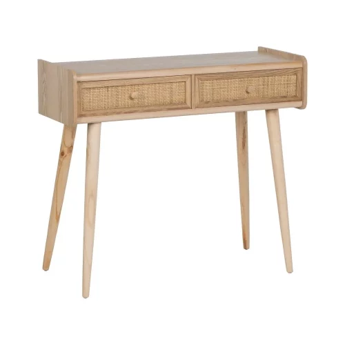 CONSOLA NATURAL MADERA PAULONIA-DM 90 X 35 X 78 CM-2