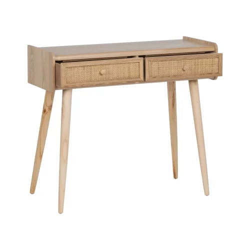 CONSOLA NATURAL MADERA PAULONIA-DM 90 X 35 X 78 CM-3