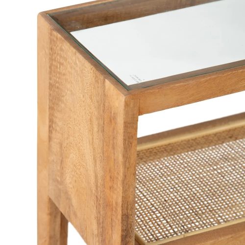 CONSOLA NATURAL MADERA-RATÁN SALÓN 90 X 25 X 80 CM IXIA2