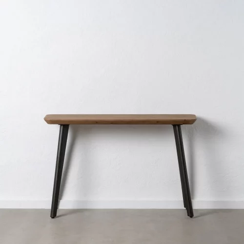 CONSOLA NATURAL-NEGRO MADERA-METAL 120 X 33 X 77 CM-1