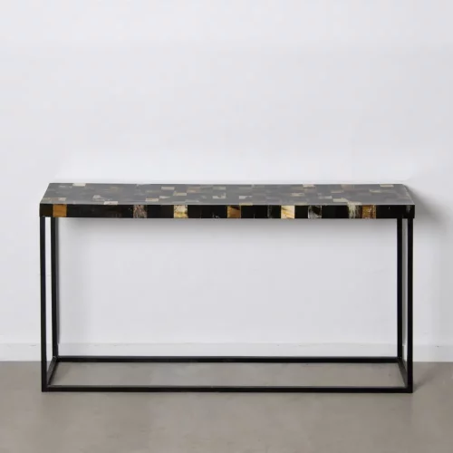 CONSOLA NEGRO CUERNO DECORACIÓN 140 X 35 X 75 CM IXIA