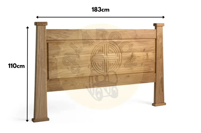 Cabecero Madera Maciza de Teka 183x8x110 Cm - Giner y Colomer (1)