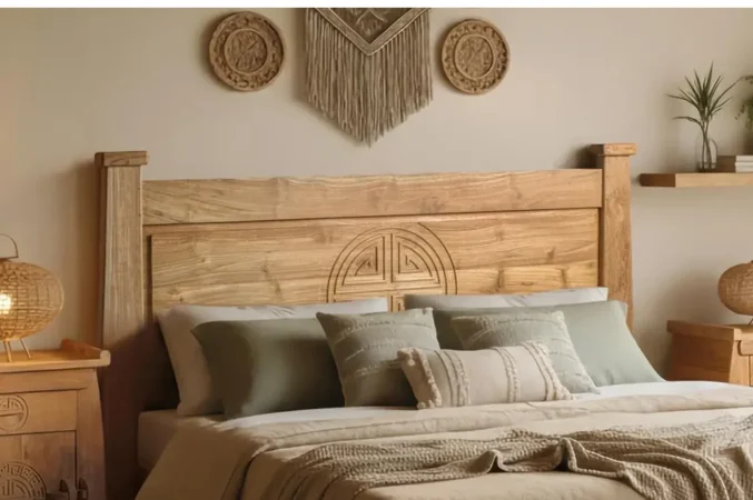 Cabecero Madera Maciza de Teka 183x8x110 Cm - Giner y Colomer (4)