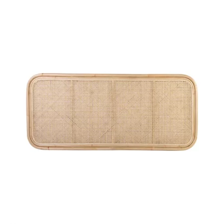 Cabecero de Matrimonio Rectangular en Madera de Ratán y Rejilla 165x5x75 Cm - Moycor (1)