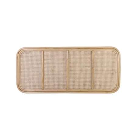 Cabecero de Matrimonio Rectangular en Madera de Ratán y Rejilla 165x5x75 Cm - Moycor (2)