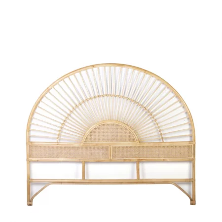 Cabecero de Matrimonio en Madera de Ratán con Rejillas 165x5x125 Cm - Moycor (1)