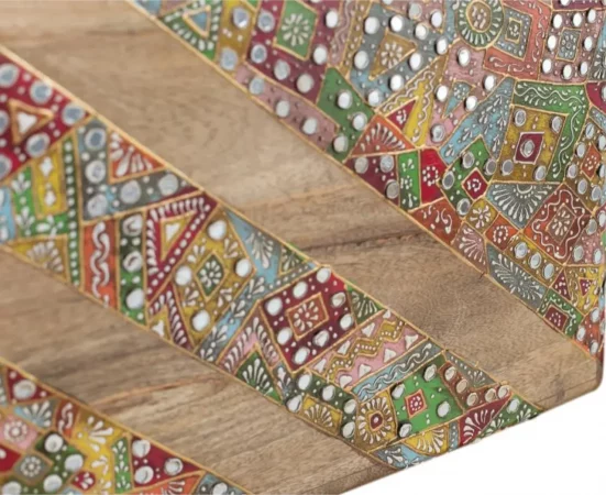 Cabecero de cama étnico de madera maciza de mango con mosaicos artesanales 165x80 cm-MOVIL (4)