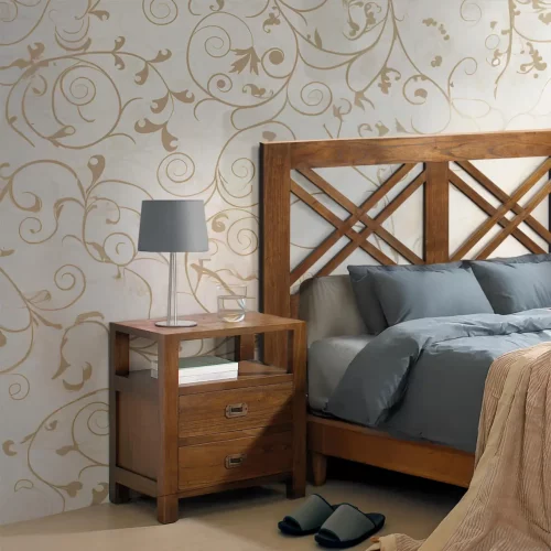 Cabezal Matrimonio Mod. Doble Cruz Madera Mindi Colección Star 165x140x3 Cm - Moycor (4)