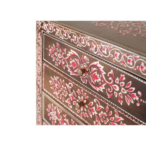 Cajonera Estrecha Madera Mango Pintada a Mano en Negro y Colores 48x33x92 Cm - Giner y Colomer (2)
