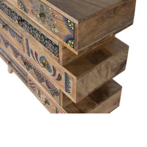 Cajonera de Madera de Mango Detallada a Mano 8 Cajones - Giner y Colomer (5)