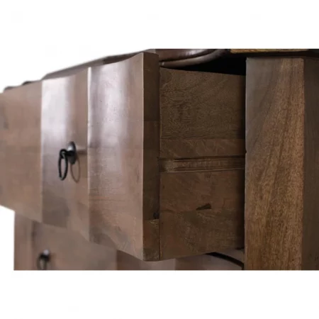 Cómoda 3 Cajones Madera de Mango Color Nogal 53x35x80 Cm - Giner y Colomer (1)