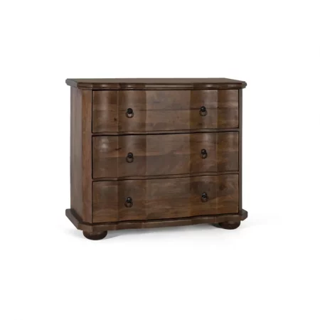 Cómoda 3 Cajones Madera de Mango Color Nogal 53x35x80 Cm - Giner y Colomer (6)