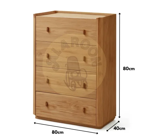 Comoda 3C Chapa Frenso Natural 80x40x80 Cm - Imori (4)