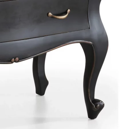Cómoda 4 Cajones Color Negro Madera Caoba Colección Vintage 110x55x80 Cm - Moycor (4)