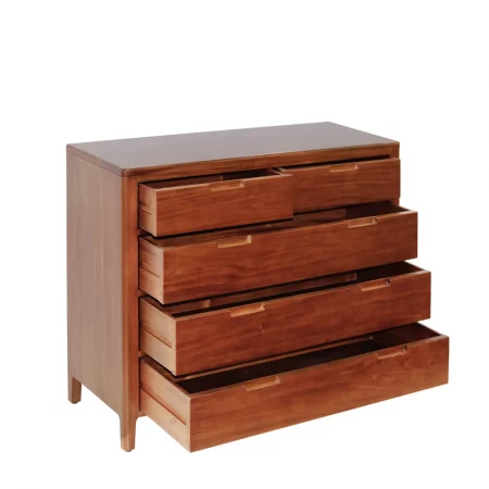 Cómoda 5 Cajones Madera Caoba Colección Oporto 110x45x90 Cm - Moycor (5)