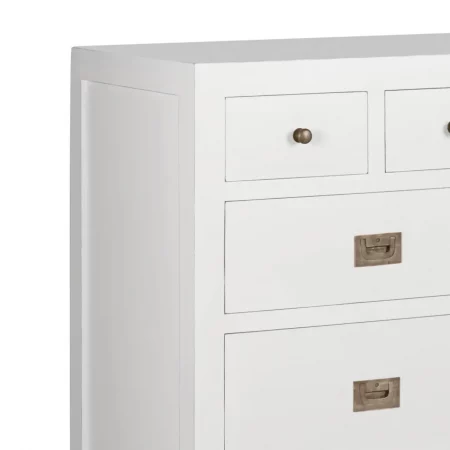 Cómoda Blanca 8 Cajones Madera Mindi Colección Everest 110x45x100 Cm - Moycor (2)