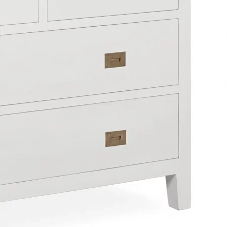 Cómoda Blanca 8 Cajones Madera Mindi Colección Everest 110x45x100 Cm - Moycor (3)