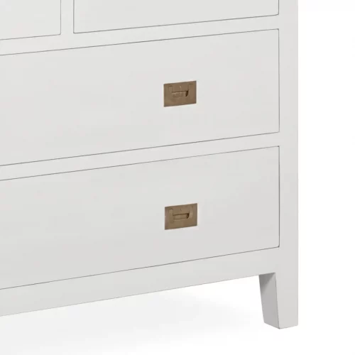 Cómoda Blanca 8 Cajones Madera Mindi Colección Everest 110x45x100 Cm - Moycor (3)