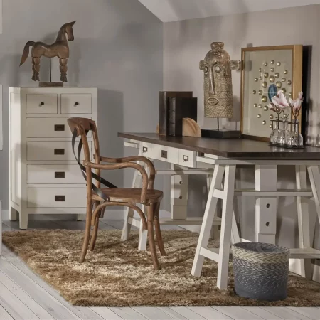 Cómoda Estrecha Blanca 6 Cajones Madera Mindi Colección Everest 60x45x110 Cm - Moycor (5)