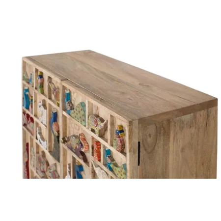 Cómoda Étnica con Detalles Hechas a Mano de Madera de 2 Puertas - Giner y Colomer (5)