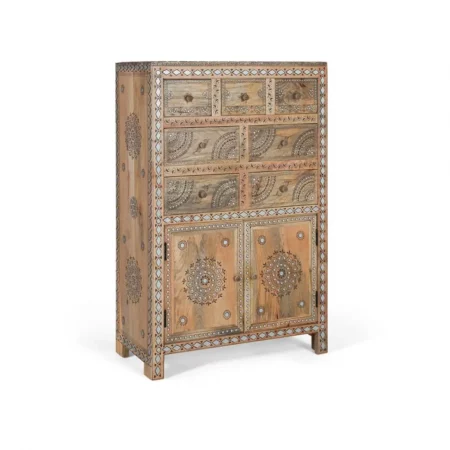 Comoda Fabricada en Madera Maciza de Mango 80x40x122 Cm - Giner y Colomer (2)